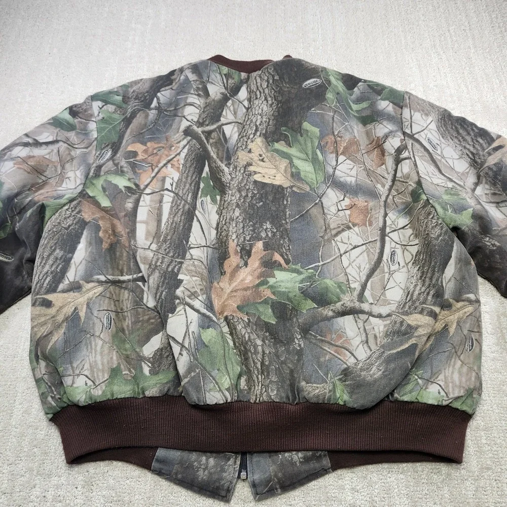 Vintage Realtree Camo Jacket Men 2XL Hardwoods‎ Hunting Full Zip Quilt Lined